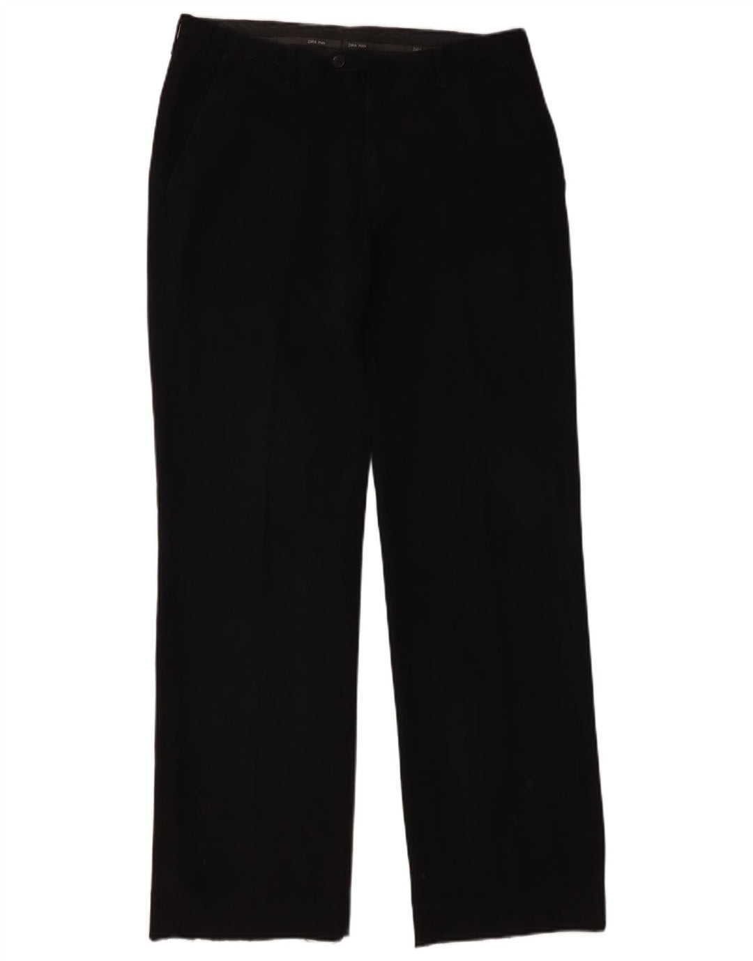Zara Calça Chino Masculina Reta EU 42 Grande W32 L32 Poliéster Preto