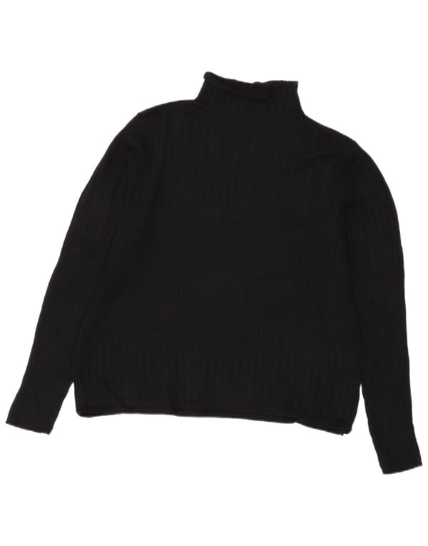 Suéter feminino Marks & Spencer com gola redonda Reino Unido 18 XL preto viscose