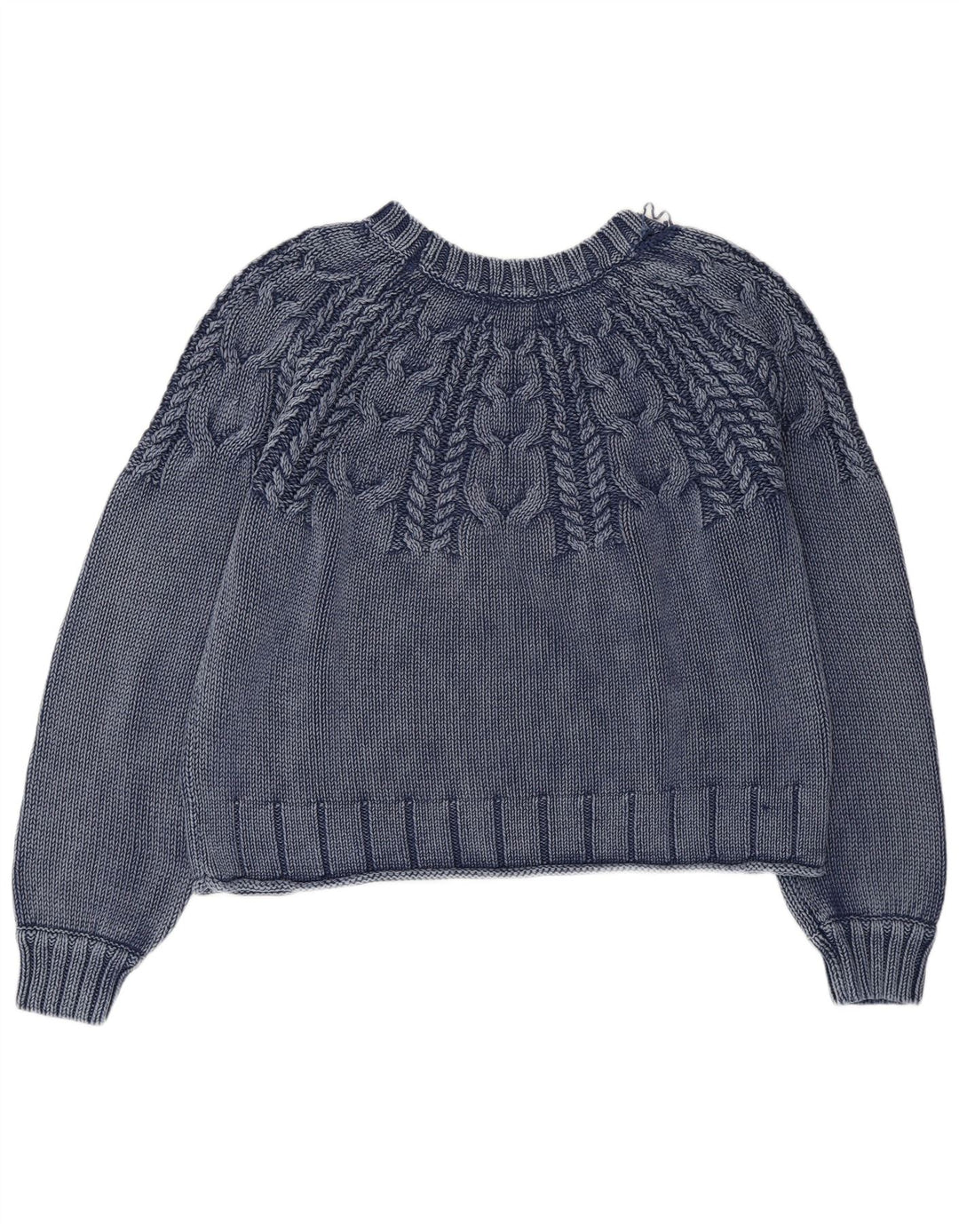 WHITE STUFF Suéter feminino curto com gola canoa Reino Unido 16 grande azul marinho