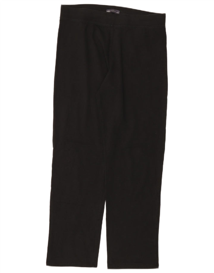 Calça de treino feminina Marks & Spencer Reino Unido 14 grande algodão preto
