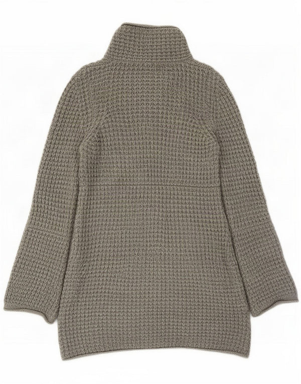 Suéter Cardigan Longline Feminino de Conexão Francesa Reino Unido 10 Lã Cinza Pequena