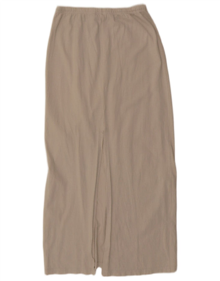 Saia maxi feminina Zara pequena W26 algodão bege