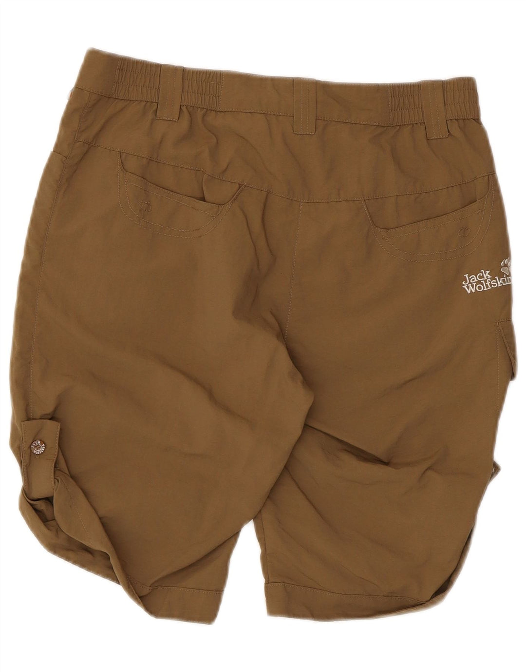 Shorts cargo feminino Jack Wolfskin UK 8/10 pequeno W30 poliamida bege
