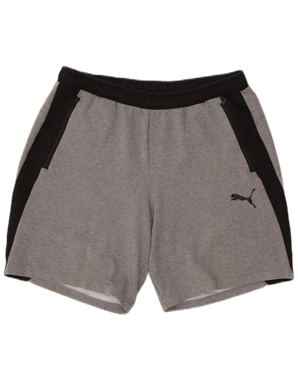 Shorts esportivos masculinos Puma XL cinza colorblock