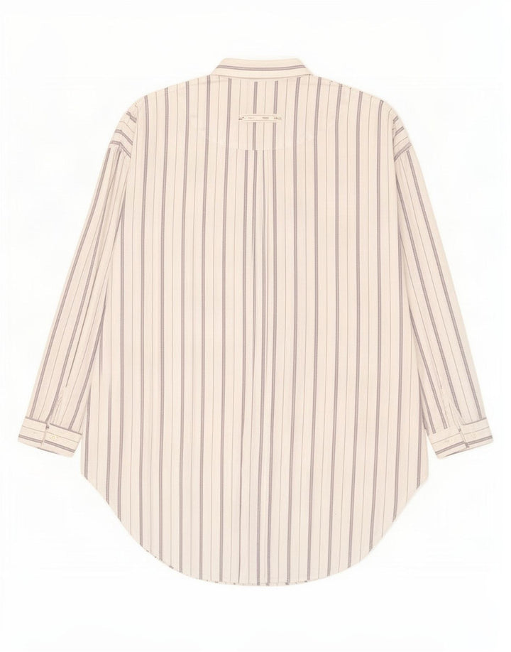 Pulôver feminino Benetton manga 3/4 Reino Unido 10 pequeno listrado branco