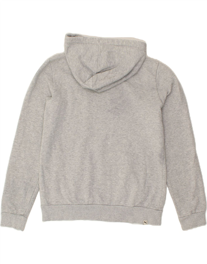 PUMA Womens Graphic Hoodie Jumper UK 12 Medium  Grey Cotton | Vintage Puma | Thrift | Second-Hand Puma | Used Clothing | Messina Hembry 