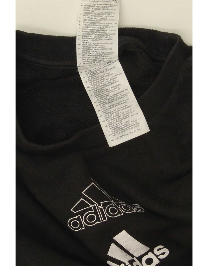 Adidas feminino gráfico oversized moletom jumper reino unido 8/10 pequeno preto