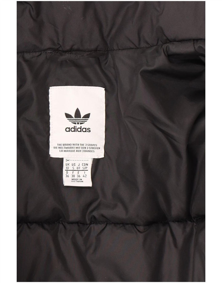 Jaqueta acolchoada oversized feminina Adidas UK 10 pequena poliéster preta