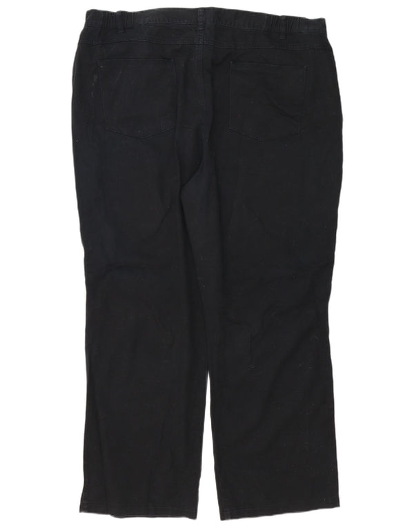 Calça feminina reta casual Marks & Spencer Reino Unido 22 3XL W42 L29 preta