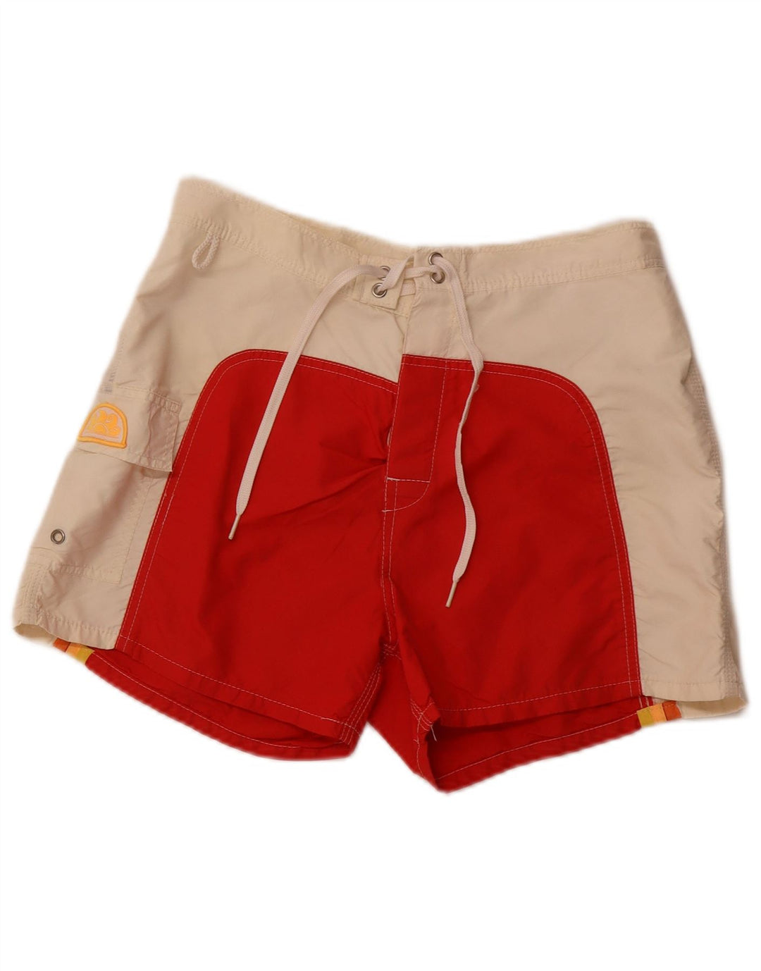 Shorts de natação masculino SUNDEK médio vermelho colorblock nylon