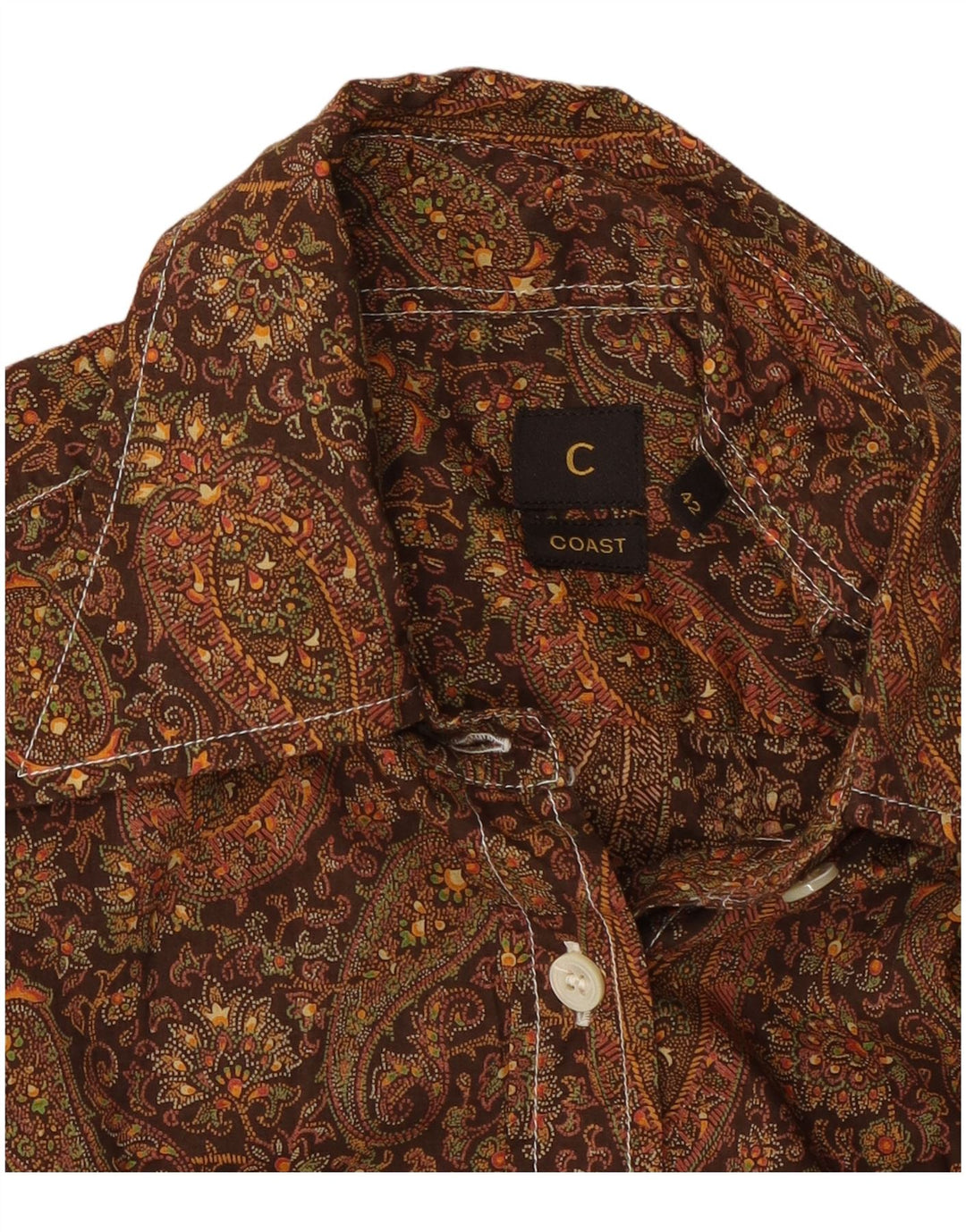 Camisa Feminina Coast IT 42 Médio Marrom Paisley
