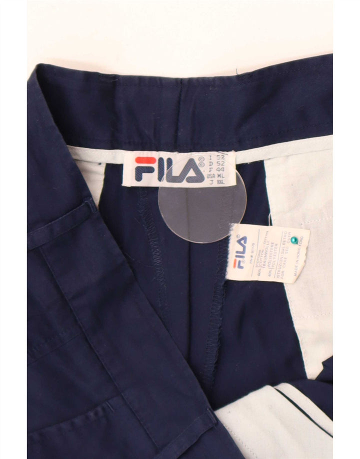 Shorts Chino Feminino Fila W34 Grande Algodão Azul Marinho