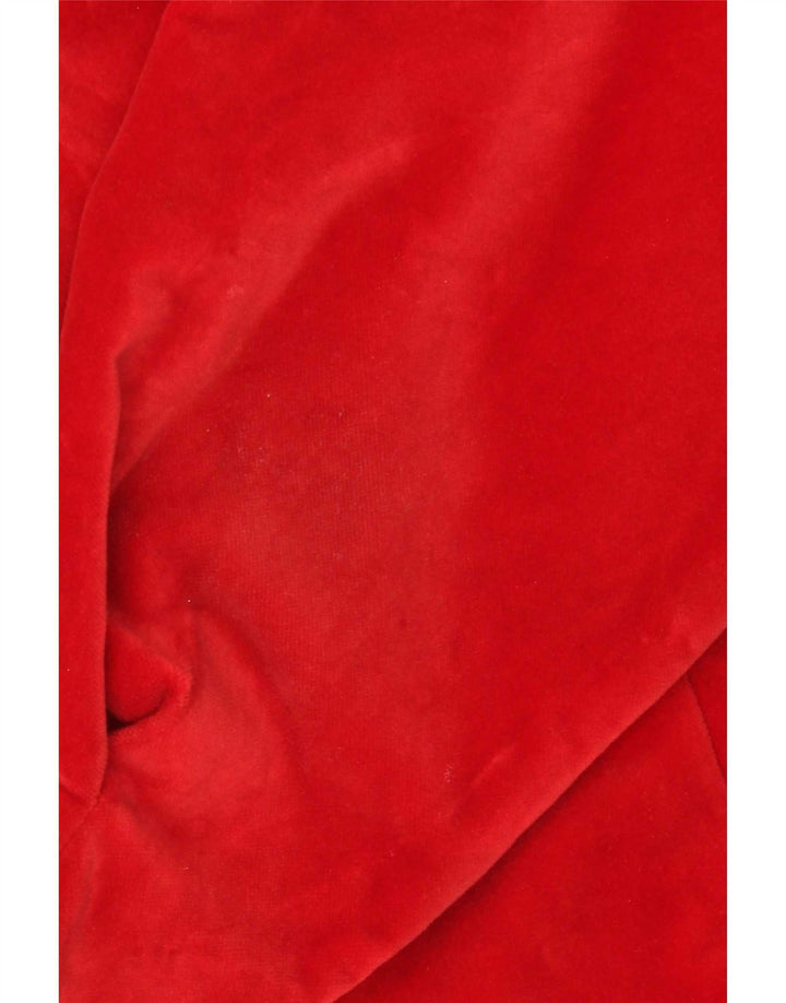 Jaqueta blazer de veludo com 5 botões para mulheres vintage algodão vermelho pequeno Reino Unido 10