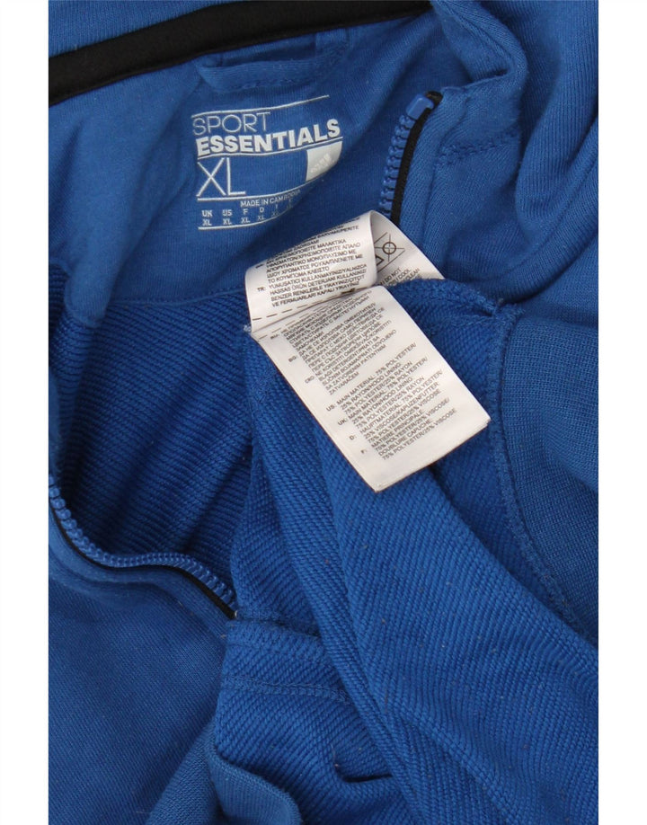 Adidas Mens Zip Hoodie Sweater XL Azul Poliéster