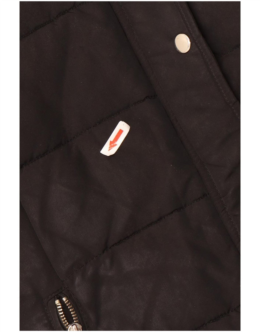Jaqueta acolchoada com capuz feminina Topshop UK 12 poliéster preto médio