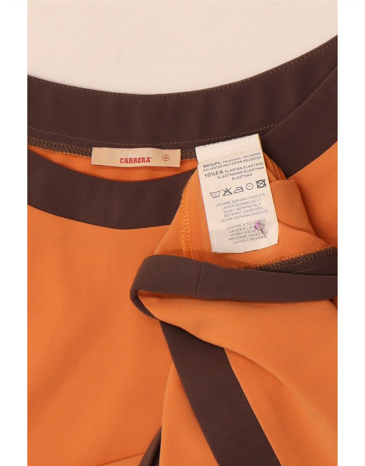 Blusa Crop Feminina Carrera UK 10 Pequeno Colorblock Laranja Poliéster