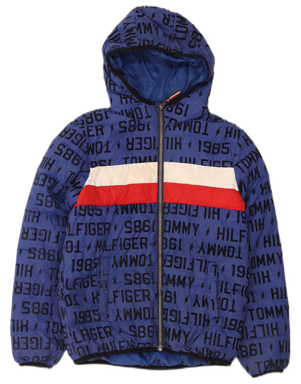 Jaqueta acolchoada gráfica Tommy Hilfiger Boys 12-13 anos grande azul