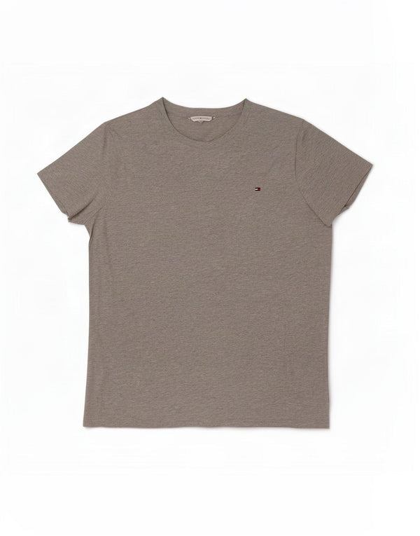 Camiseta masculina Tommy Hilfiger Top cinza médio algodão
