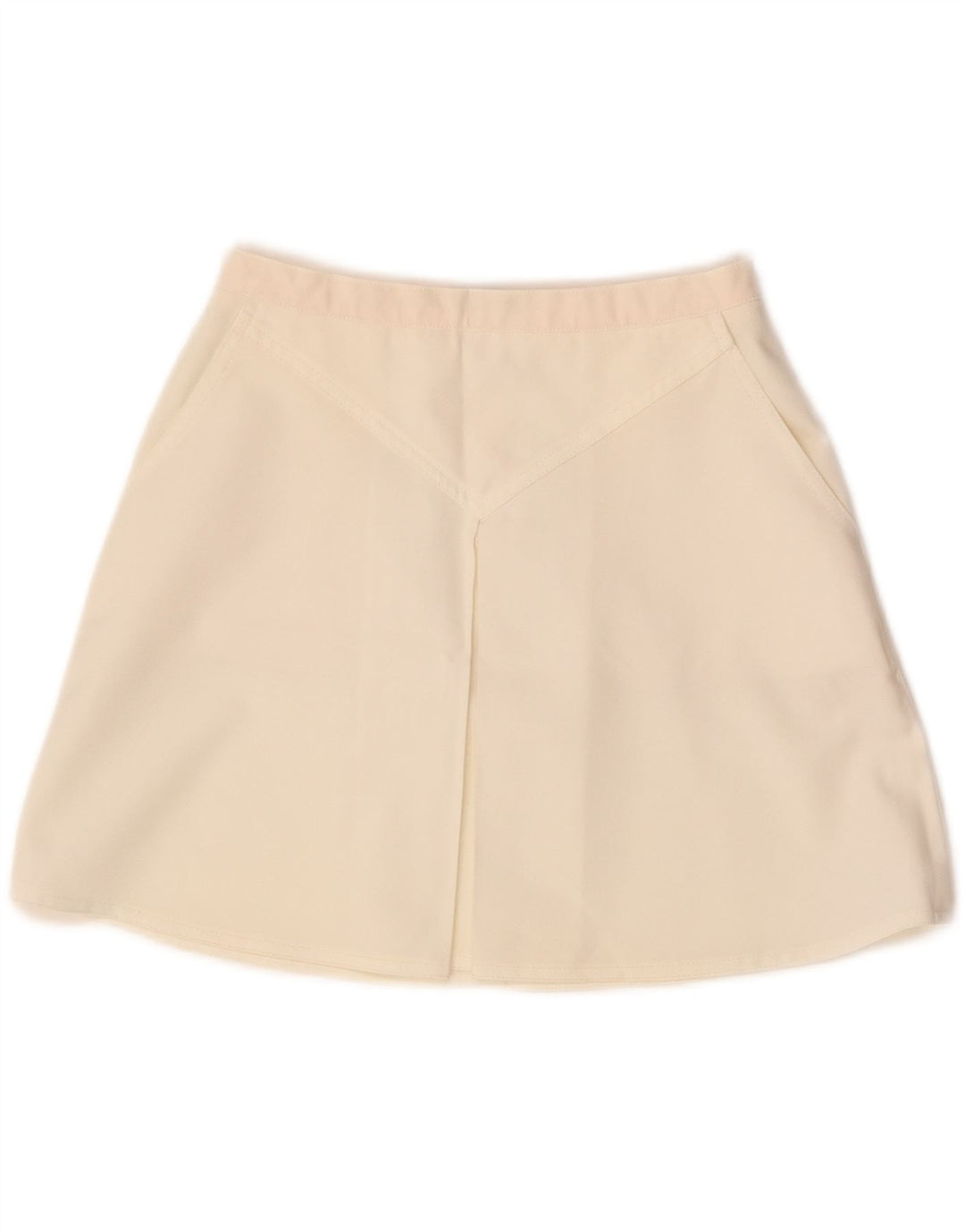 Mini saia feminina vintage de cintura alta IT 46 grande W26 branca