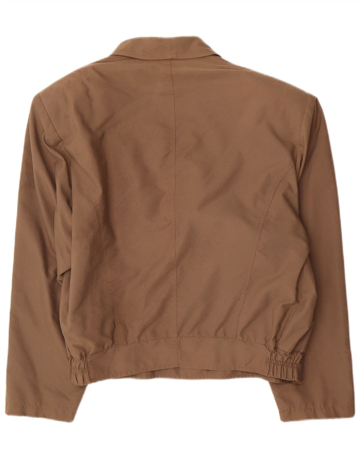 Jaqueta bomber Mancini masculina com peito duplo Reino Unido 42 XL bege poliéster