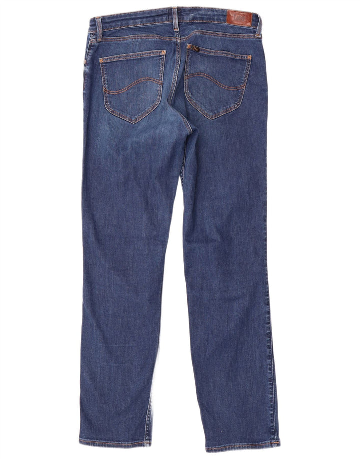 LEE Womens Marion Straight Jeans W32 L31 Azul Algodão