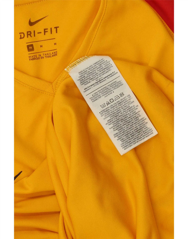 Camiseta masculina Nike Dri Fit Top médio amarelo colorblock poliéster
