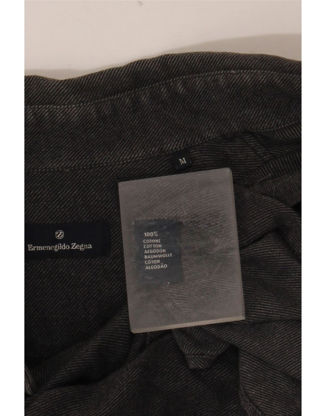 Camisa masculina ERMENEGILDO ZEGNA algodão listrado cinza médio