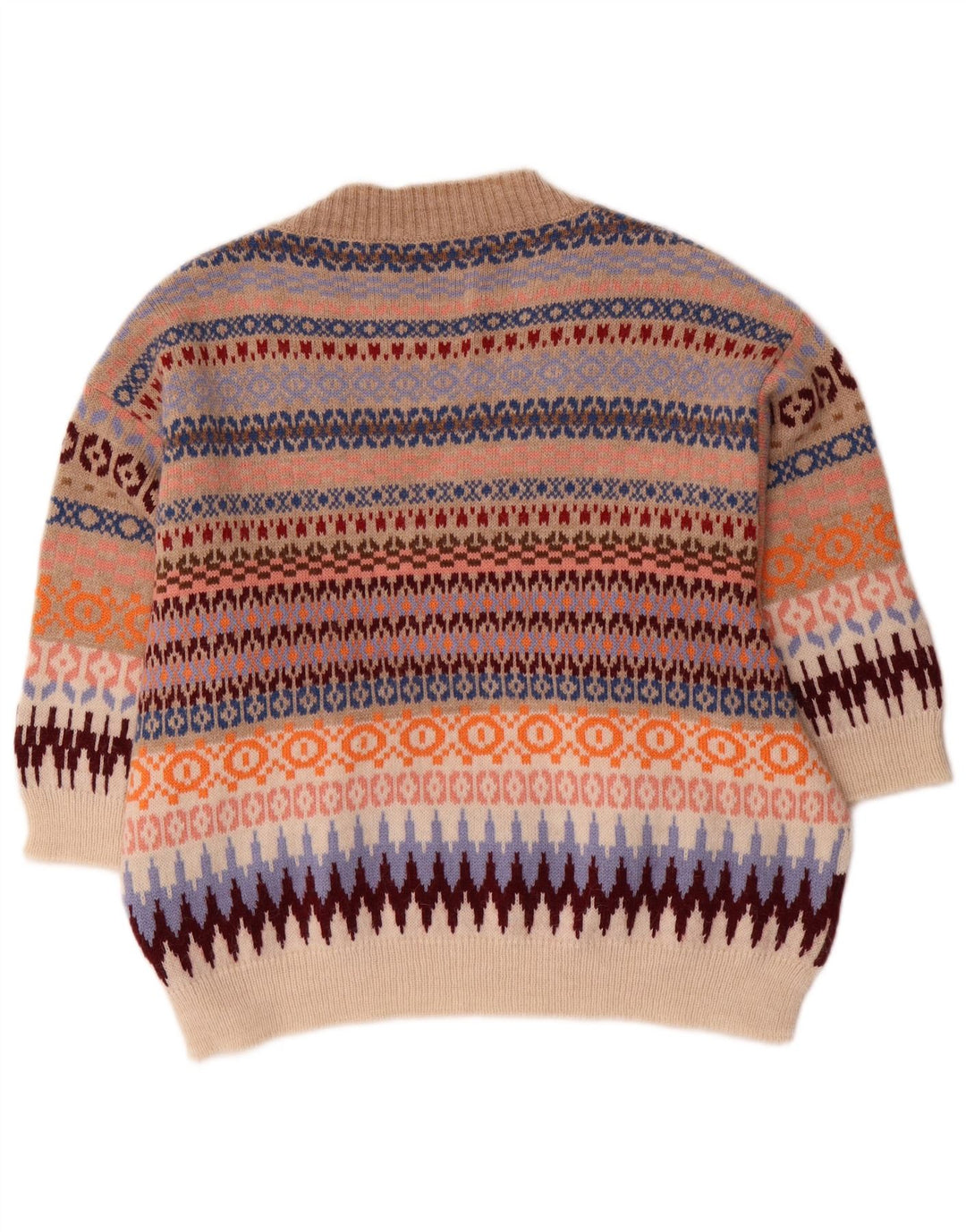 Suéter feminino Max Mara com decote em V para fim de semana Reino Unido 18 XL multicolorido