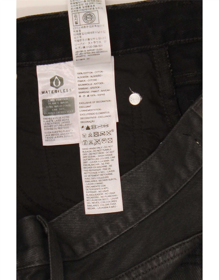 Mini saia jeans feminina Levi's W27 pequena algodão preto