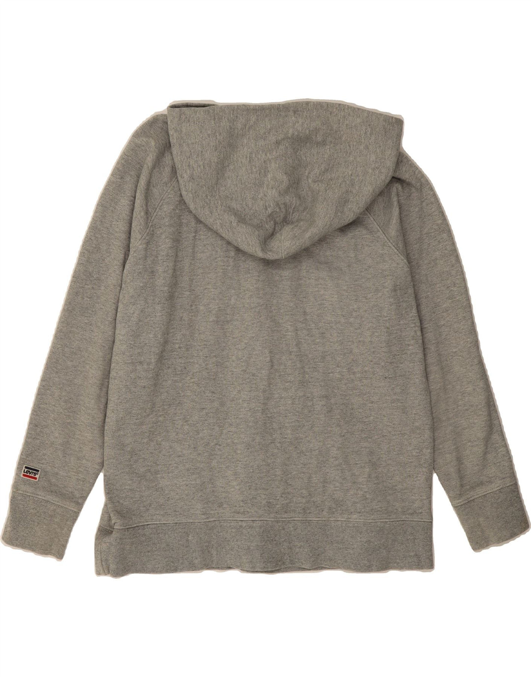 LEVI'S Womens Graphic Hoodie Jumper UK 16 Large Grey Cotton Vintage Levi's and Second-Hand Levi's from Messina Hembry 