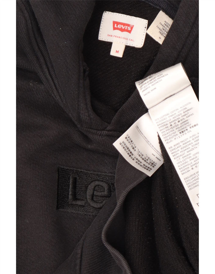 Moletom com capuz gráfico masculino Levi's médio preto algodão