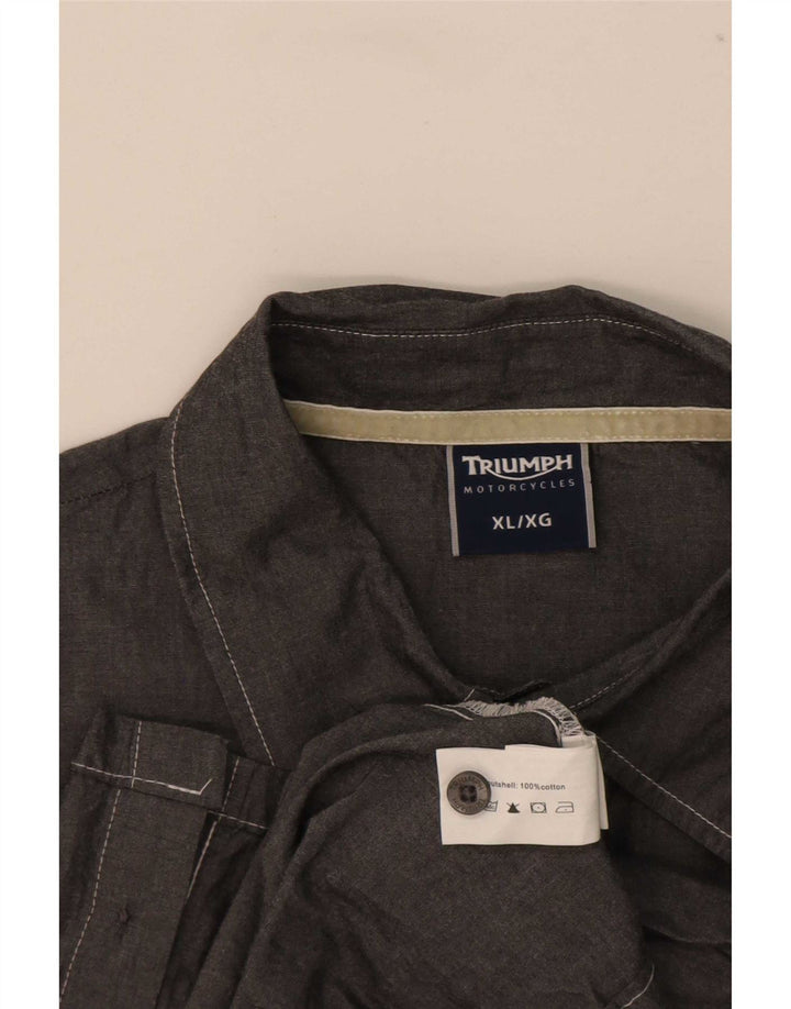 Camisa Triumph masculina gráfica de manga curta XL algodão cinza