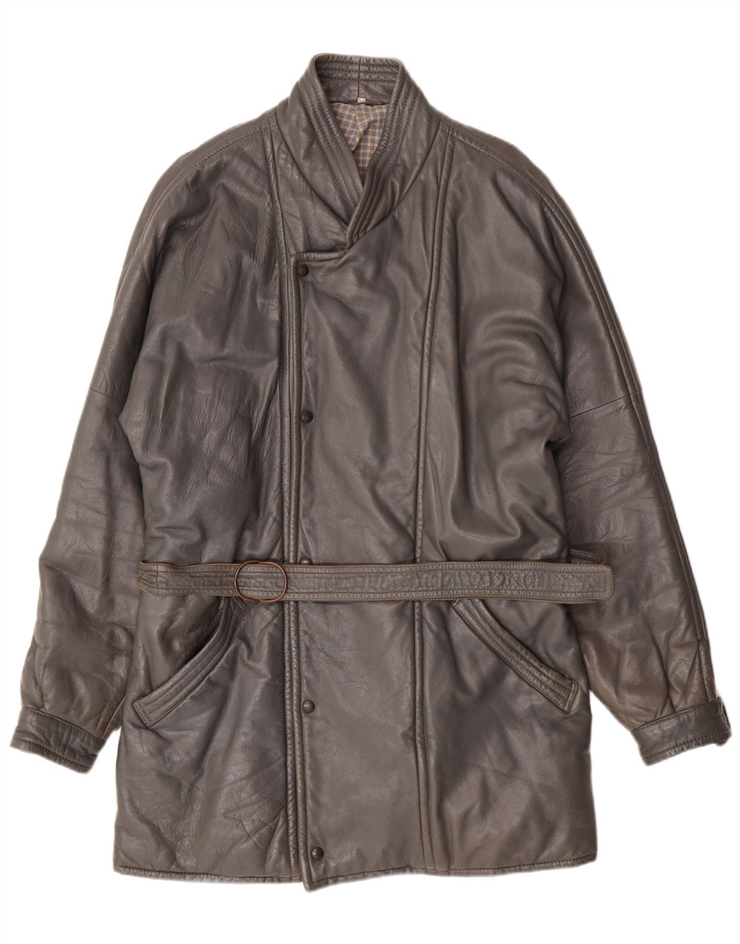 Casaco de couro masculino DRESSCO IT 54 2XL couro cinza