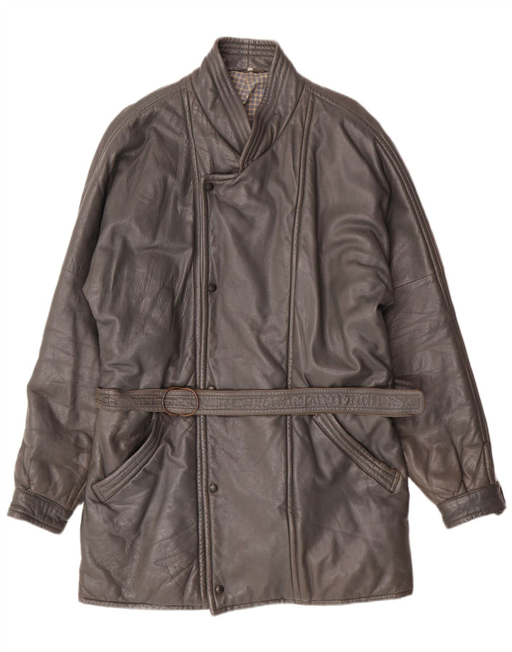 Casaco de couro masculino DRESSCO IT 54 2XL couro cinza