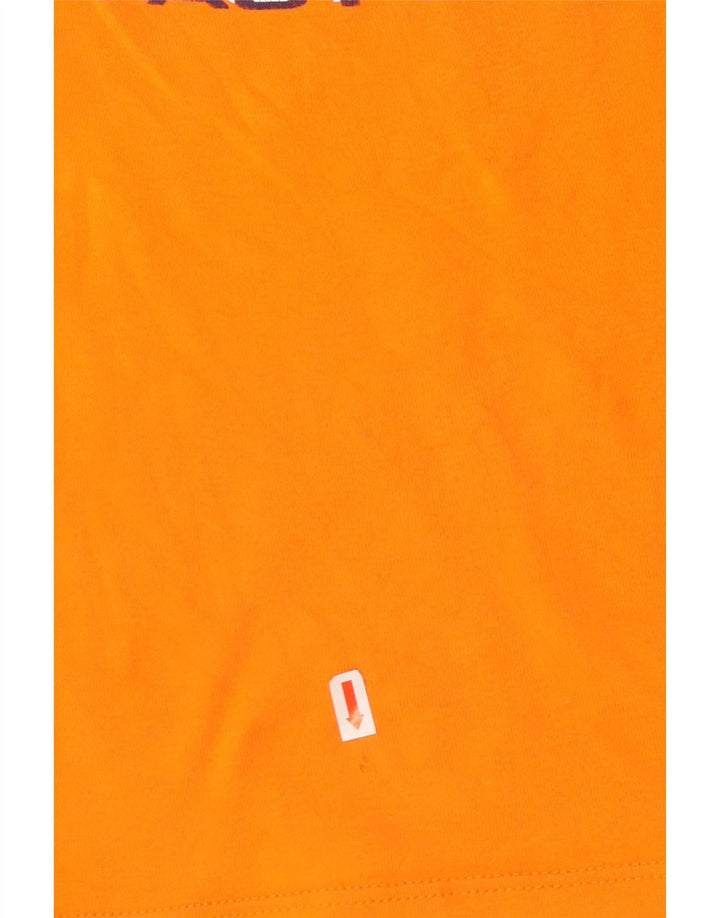 Camiseta feminina com estampa cropped LEE Reino Unido 12 algodão laranja médio