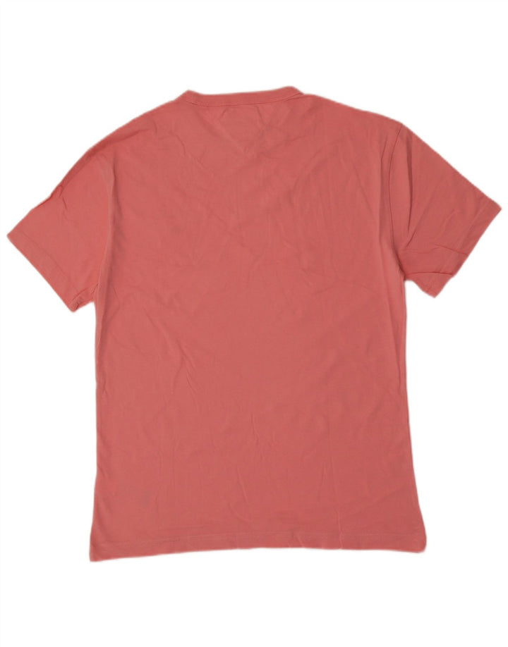 Camiseta masculina Tommy Hilfiger top pequeno algodão rosa