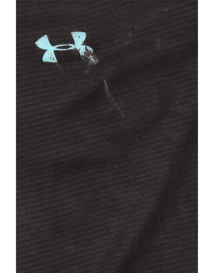 Under Armour Masculino Heat Gear Zip Neck Pulôver Treino Top Grande Preto