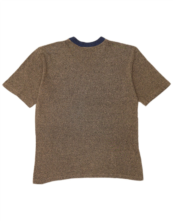 Camiseta masculina ASICS grande algodão colorblock marrom