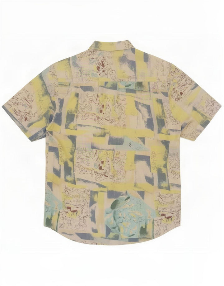Camisa masculina de manga curta Bodoni tamanho 39/40 patchwork multicolorido médio