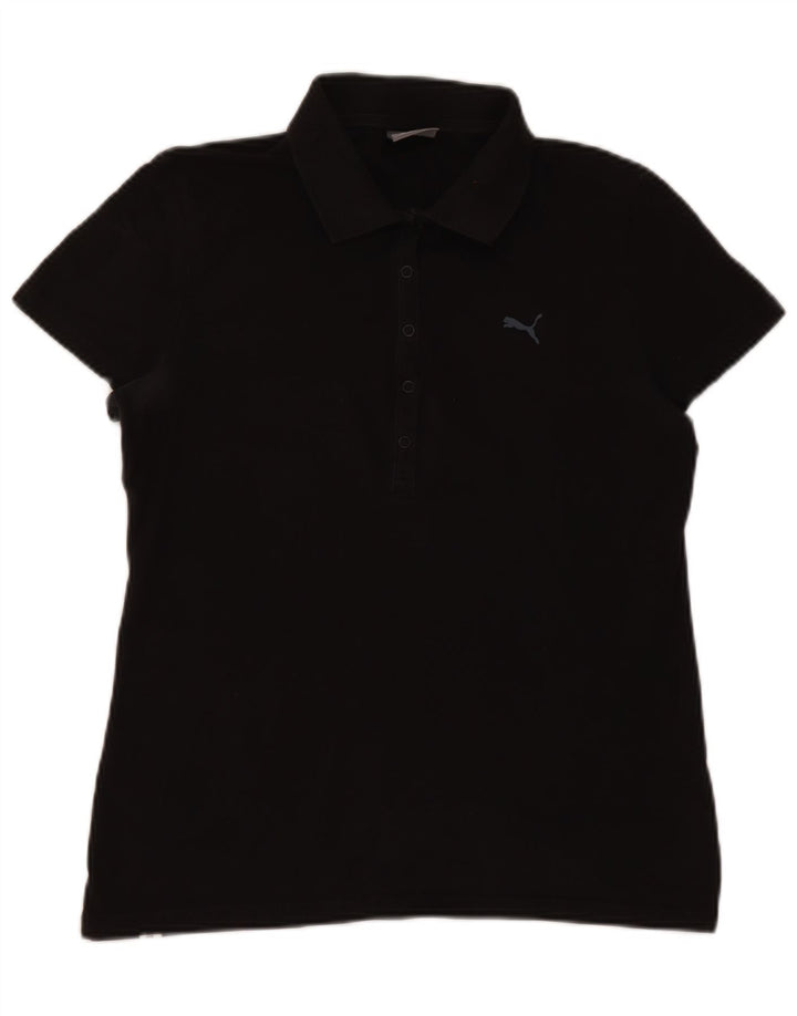 Camisa polo feminina Puma UK 14 grande algodão preto
