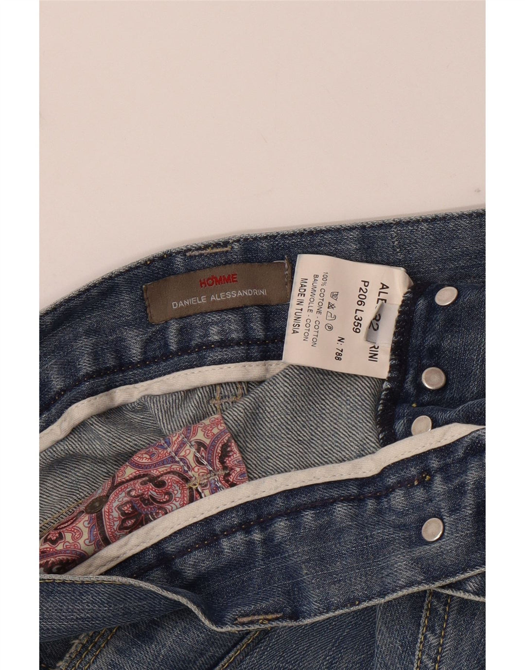 DANIELE ALESSANDRINI Jeans reto feminino W32 L29 algodão azul