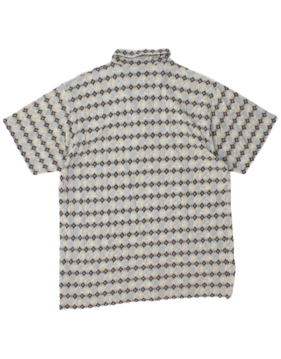Camisa polo masculina SAVVY com gola com zíper azul médio Argyle/algodão diamante