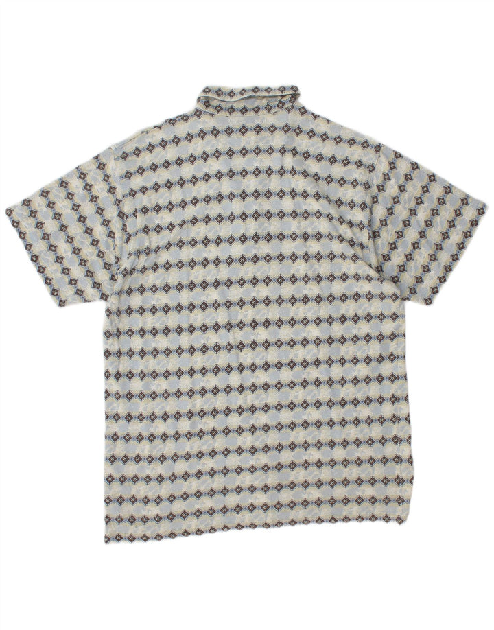 Camisa polo masculina SAVVY com gola com zíper azul médio Argyle/algodão diamante