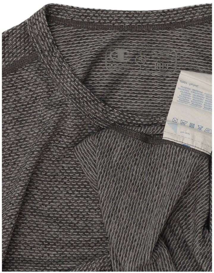 Camiseta masculina Champion de poliéster manchado cinza pequeno