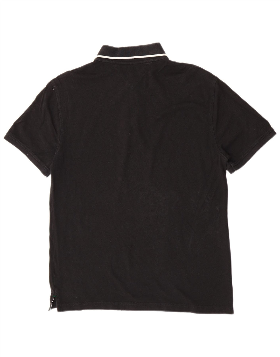 Camisa polo masculina Tommy Hilfiger média preta de algodão clássica