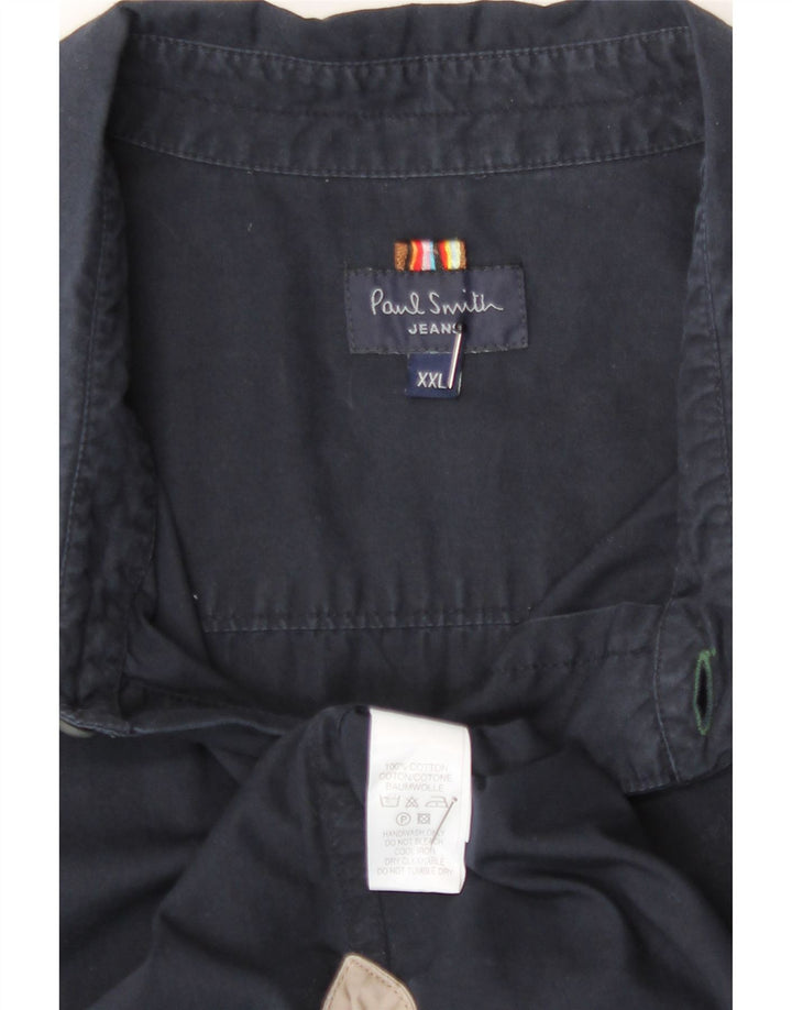 Camisa masculina de manga curta Paul Smith 2XL algodão azul marinho