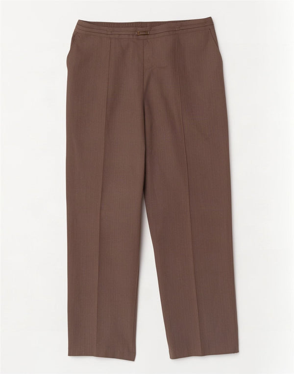 Calças cortadas femininas Marks & Spencer UK 14 grandes W34 L26 marrom
