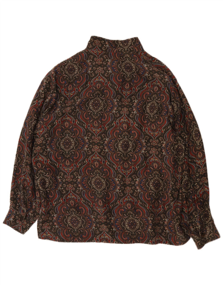 Blusa feminina vintage oversized Reino Unido 14 Paisley médio multicolorido