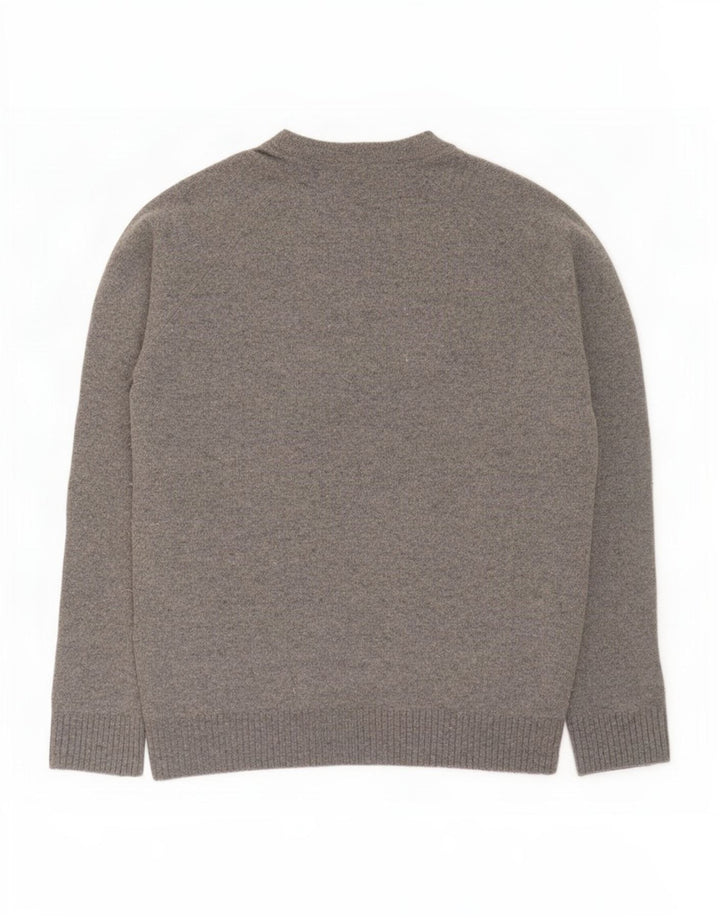 Suéter masculino Zara com gola canoa e lã cinza pequena