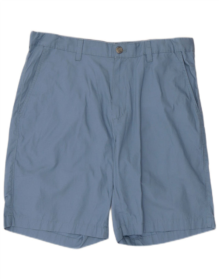 Eddie Bauer Mens Chino Shorts W33 Algodão Azul Médio